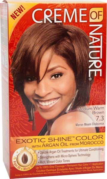 Creme of Nature Hair Color Argan Kit Woman Medium Warm Brown 7.3