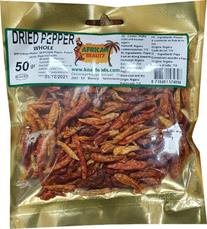 African Beauty Dried Pepper Whole 50 g