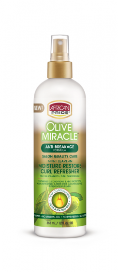 African Pride Olive Miracle 7IN1 Leave-in Moisture Restore Curl Refresher 355 ml